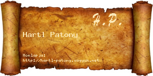 Hartl Patony névjegykártya
